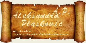 Aleksandra Plasković vizit kartica